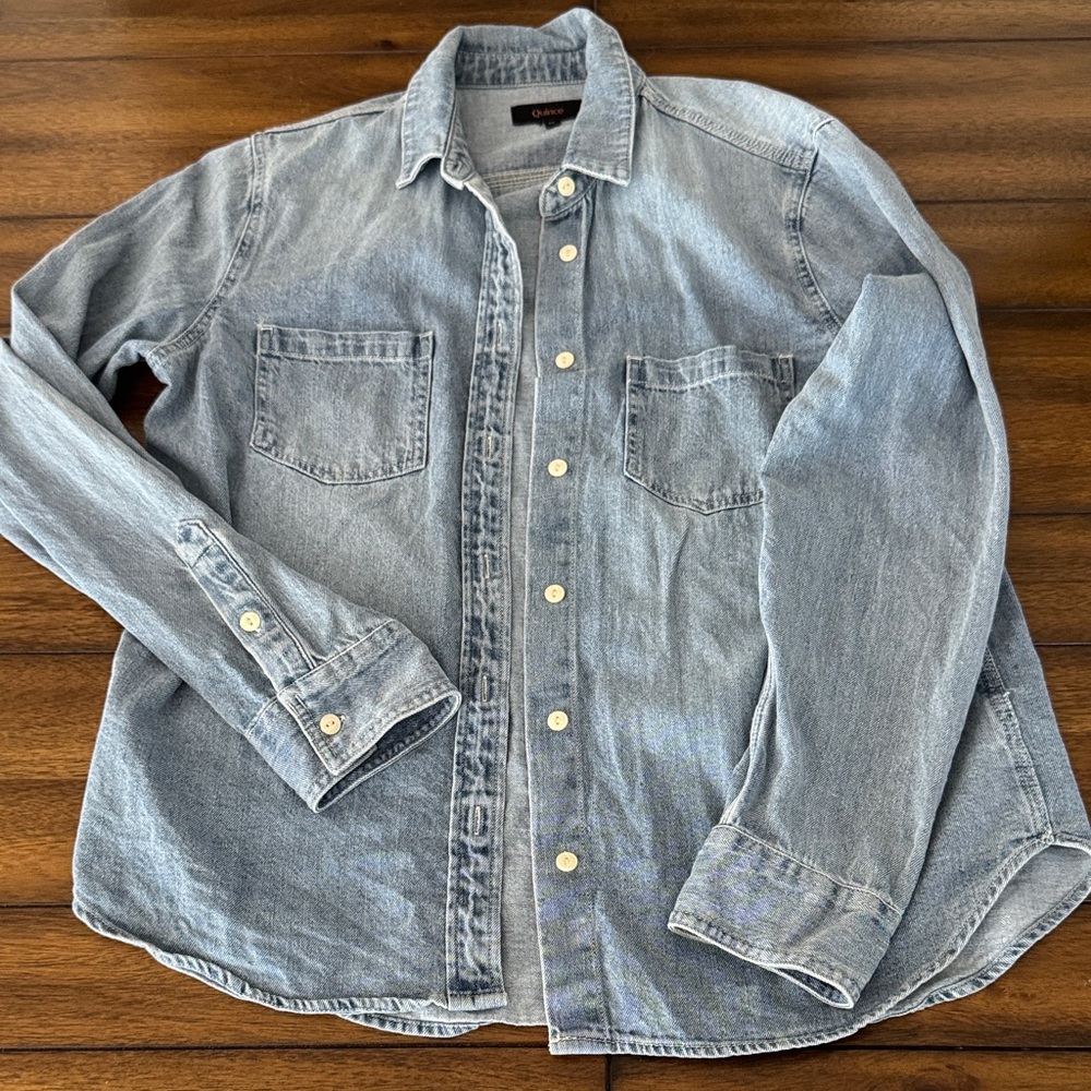 Quince Light Blue Casual Shirt